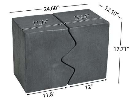 Rectangular Outdoor Indoor Accent Side Table (Set of 2)