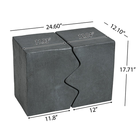 Rectangular Outdoor Indoor Accent Side Table (Set of 2)