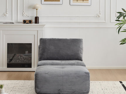Single Chaise Longue With Movable Ottoman For Living Room