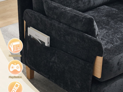 Mid Century Modern Foldable Sofa Bed, 3 In 1 Convertible Sleeper With 3 Pillows