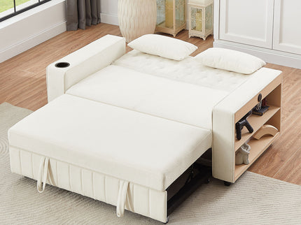 Pull-Out Sofa Bed Convertible Couch With Adjustable Backrest For Living Room