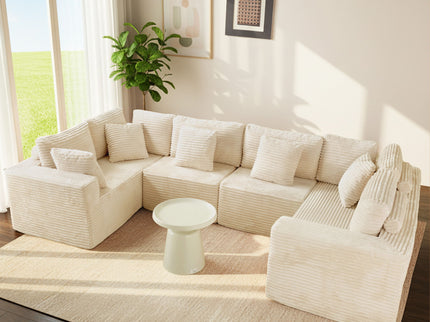Modular U Shaped Sectional Sofa With Reversible Design