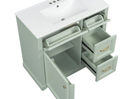 Modern Bathroom Vanity With Sink, 4 Drawers, Soft-Close Door, Adjustable Shelf
