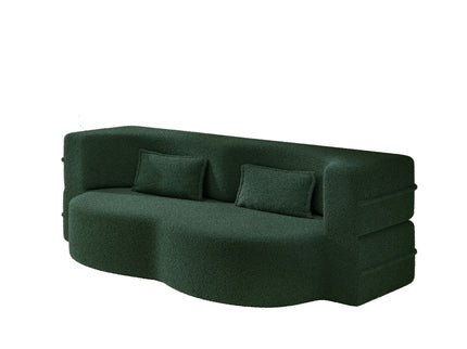 Modern Floor Sleeper Sofa Bed With 2 Pillows, Convertible Twin Size Folding Mattress For Living Room