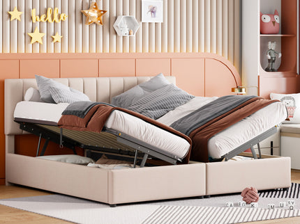 Upholstered Platform Bed With A Hydraulic Storage System