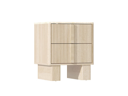 Nightstand With Charging Station And 2 Storage Drawers