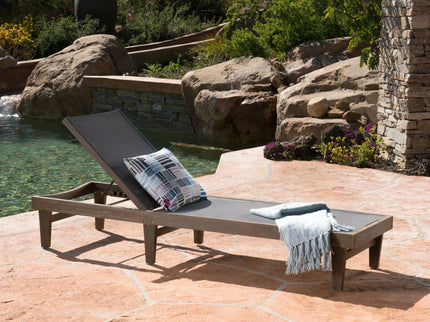 Summerland Chaise Lounge Dark Mesh Outdoor Seating - Dark Gray