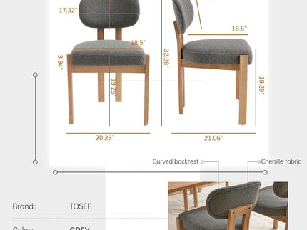 Dining Chairs With Ergonomic Backrest And Adjustable Feet (Set of 2)