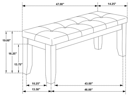 Erskin - Upholstered Dining Bench With Button Tufted Cushion - Dark Gray