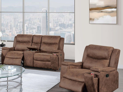 Modern Manual Motion Living Room Set & Hidden Cup Holders