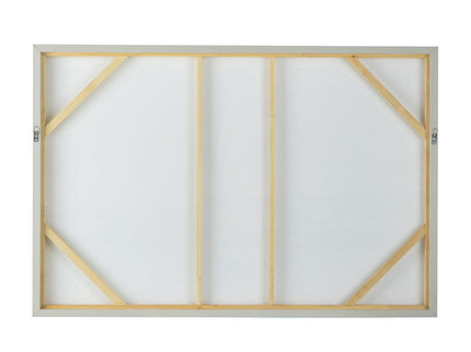 Large Rectangle Framed Wall Art Ocean Waves Canvas Print, Home Decor For Living Room Foyer Office - White / Blue