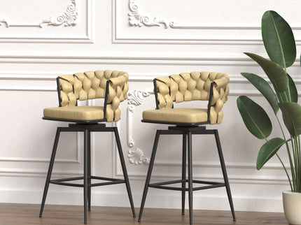 Bar Stool 360 Swivel With Back Footrest