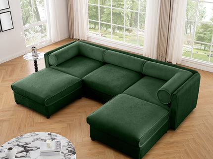 Contemporary Elegant Sofa With Storage And Ottoman