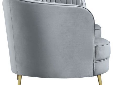 Reigha - Upholstered Sofa Lounge Furniture With Channel Tufted Backrest - Gray