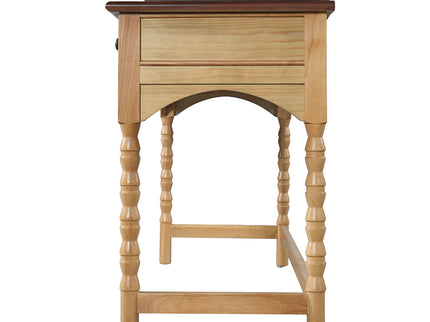 Writing Desk With 2 Storage Drawers, Workstation For Living Room - Brown / Natural