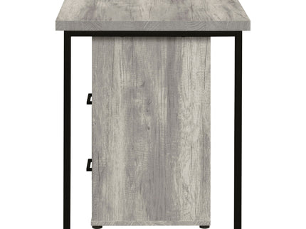 Corrado - L-Shape Office Desk With Storage - Gray