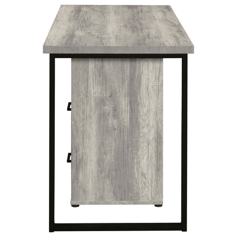 Corrado - L-Shape Office Desk With Storage - Gray