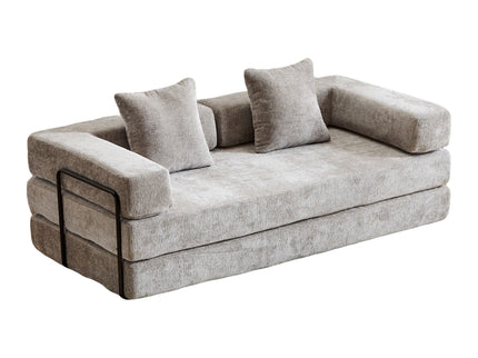 Convertible Floor Sofa Bed With Pillow Back Support Armrest
