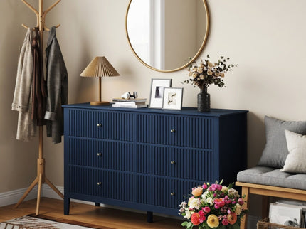 Modern 6 Drawer Fluted Dresser