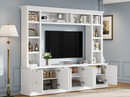 All-In-One TV Stand With Bookcase For TVs Up To 70"