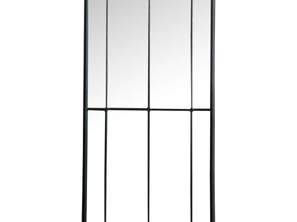 Harvik - Window Pane Wall Mirror With Linear Trim - Black