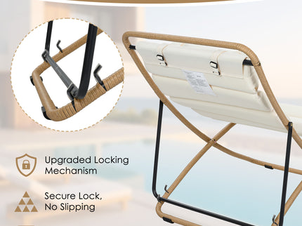 Outdoor Folding Chair With Adjustable Backrest (Set of 2)