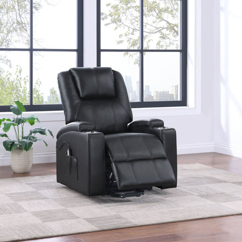 Macklin - Power Lift Massage Recliner With Heat And Dual Cupholders