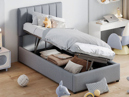 Upholstered Platform Bed With A Hydraulic Storage System