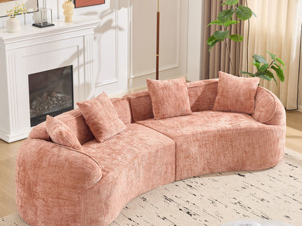 Curved Compressed Sofa, Nordic-Style Design For Living Room