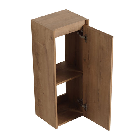 Modern Wall Mounted Bathroom Vanity With Resin Sink And Side Cabinet, Soft Close Drawer, Imitative - Imitative Oak