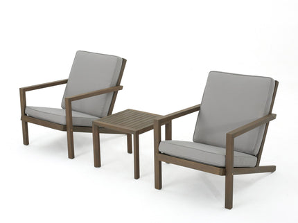 Celestaria - 3 Piece Outdoor Chat Set With Adirondack Chairs, Cushions And Side Table