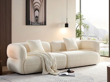 Sectional Sofa With Durable Fabric, Solid Wood Frame, And High Density Sponge Fill