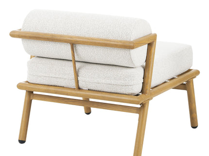 La Fiora - Outdoor Patio Iron Club Chair (Set of 2) - Off White / Teak