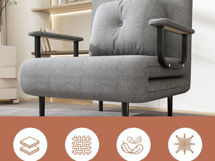 3 In 1 Convertible Folding Sofa Bed With Adjustable Backrest And Pillow
