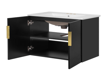 Bathroom Vanity With Sink, Rectangular Storage Cabinet With 2 Soft Closing Doors