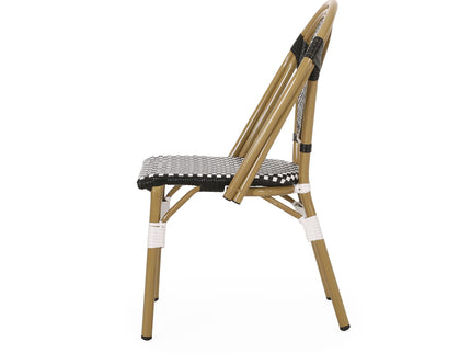Outdoor Rattan And Aluminum French Bistro Chair Set