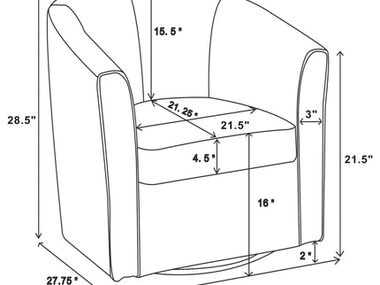 Swivel Armchair With Barrel-Back Design