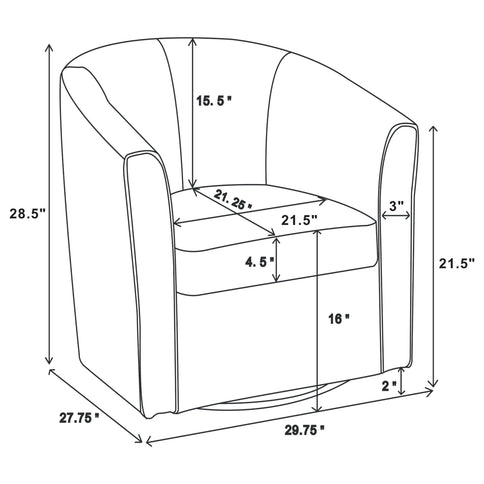 Swivel Armchair With Barrel-Back Design