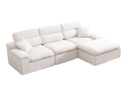 Corner Chaise Sofa With High Backrest