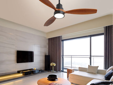 Ceiling Fan With Reversible DC Motor, LED Light, Solid Blades, Remote Control