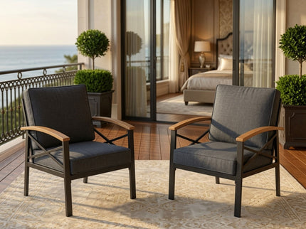 Outdoor Patio Armchair, All Weather (Set of 2)