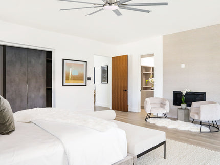 DC Motor Ceiling Fan With Dimmable Light And 8 Blade Aluminum Blades - Nickel