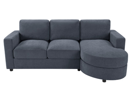 Modern L-Shaped Sectional Sofa With Curved Chaise, USB Ports, And Side Storage Pockets