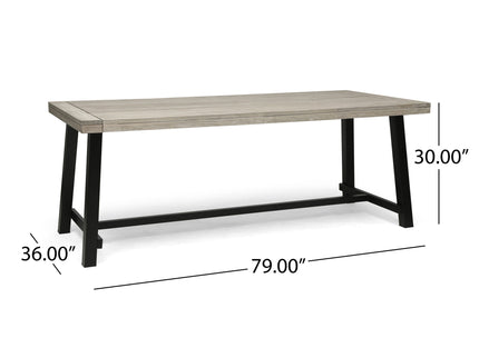 Equilibrium - Outdoor Dining Table With Wooden Frame And Slat Top