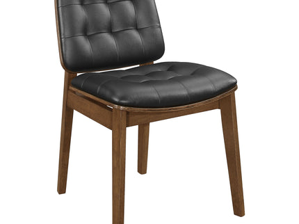 Flynn - 5 Piece Glass Top Dining Table Sets And Chairs - Brown