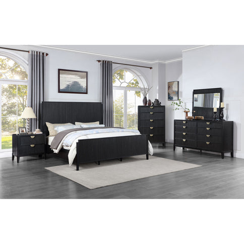 Mason - 2 Drawer Nightstand With Fluted Design - Black