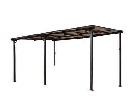 Wall Mounted Outdoor Pergola Gazebo, Heavy Duty Metal Awning With Roof