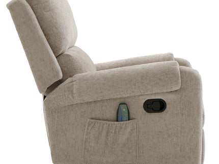 Manual Recliner Massage Chair With Swivel Rocker, 8 Massage Modes, Side Storage Pocket