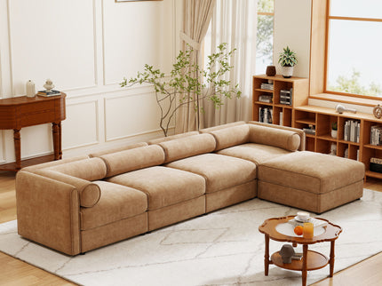 Contemporary Elegant Sofa With Storage And Ottoman