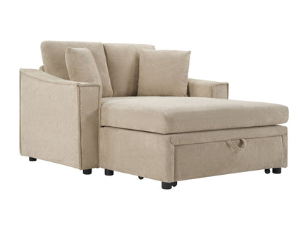 Modern Chaise Sofa With Hidden Storage For Living Room